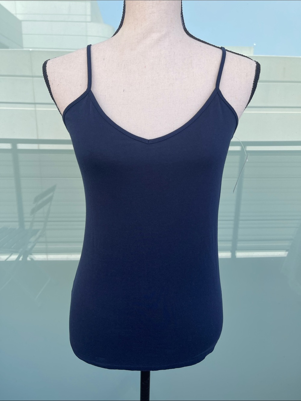 Ann Taylor Navy Blue V Neck Camisole Tank Top Small